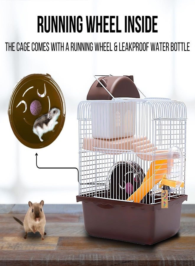 Western Era Hamster Cage 1 Floor- Wired Top for Easy Viewing, Built-in Handle for Portability, Fully Ventilated for Pet Comfort, Safe & Secure Transport, Gerbils, Small Pets, Food Tray & Water Bottle - Image 5